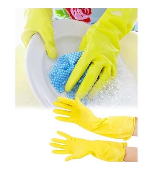 New 1Pair Latex Gloves Long Dish Washing Kitchen and Garden